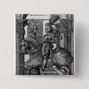 Equestrian portrait of Maximilian I c.1508 15 Cm Square Badge