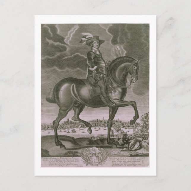 Equestrian Portrait of Oliver Cromwell (1599-1658) Postcard (Front)