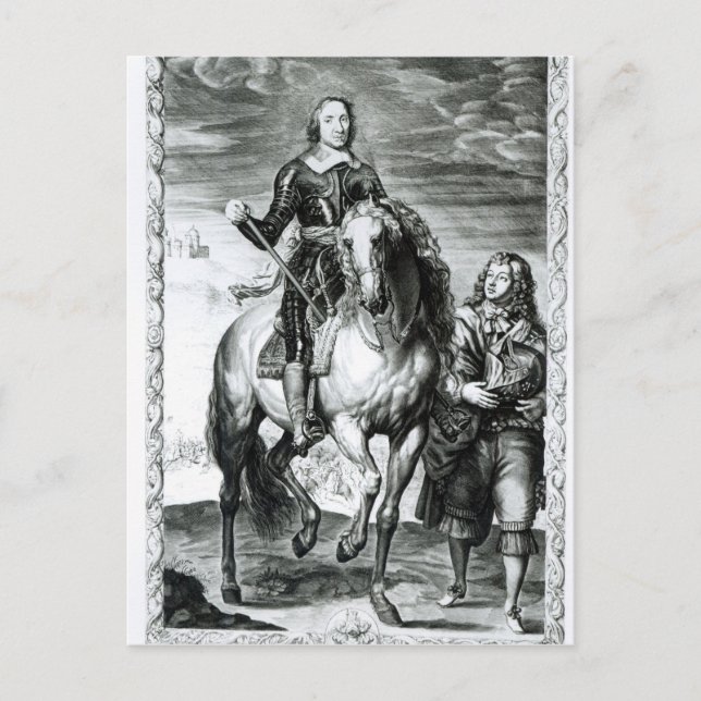 Equestrian portrait of Oliver Cromwell Postcard (Front)