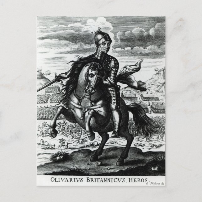 Equestrian portrait of Oliver Cromwell Postcard (Front)