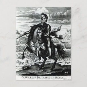 Equestrian portrait of Oliver Cromwell Postcard