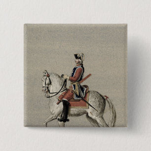 Equestrian portrait of Prince Charles 15 Cm Square Badge