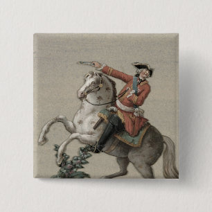 Equestrian portrait of Prince Charles 15 Cm Square Badge