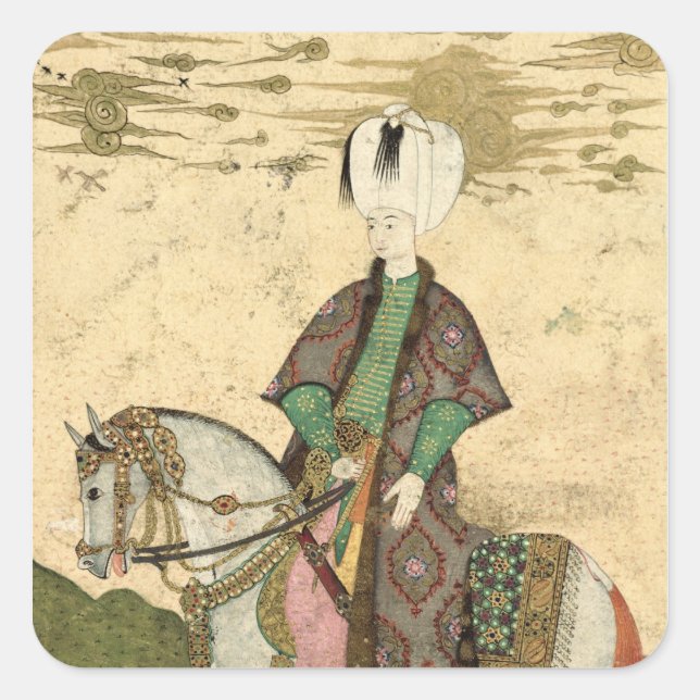 Equestrian portrait of Sultan Osman II  1618 Square Sticker (Front)