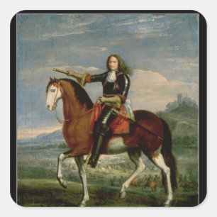 Equestrian Portrait Square Sticker