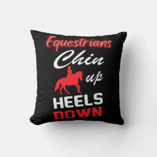 Equestrian Riding Quote in Red and White Font   Cushion