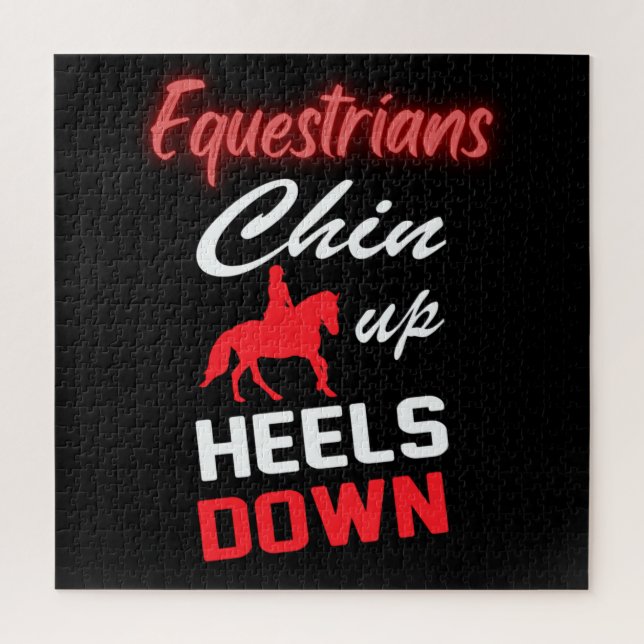 Equestrian Riding Quote in Red and White Font  Jigsaw Puzzle (Vertical)
