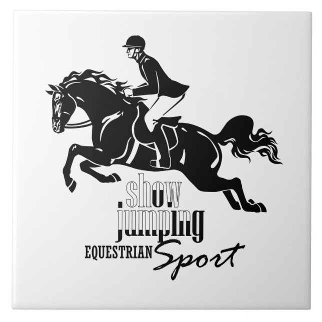 equestrian show jumping ceramic tile (Front)