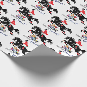 equestrian show jumping wrapping paper