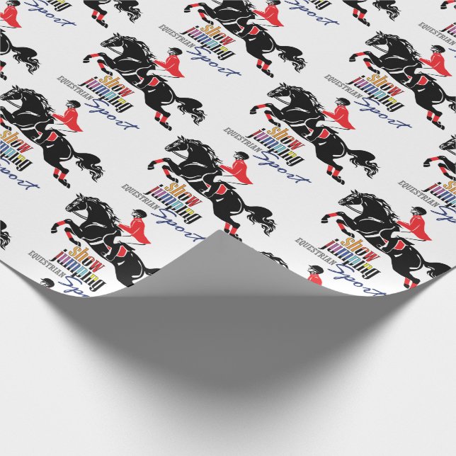 equestrian show jumping wrapping paper (Corner)