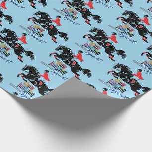 equestrian show jumping wrapping paper