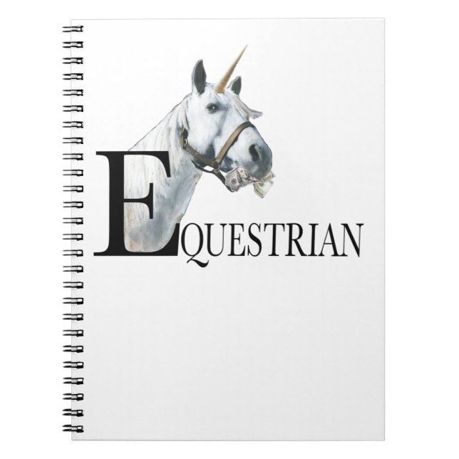 Equestrian side eye unicorn   notebook (Front)