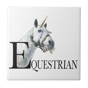 Equestrian side eye unicorn  T-Shirt Ceramic Tile