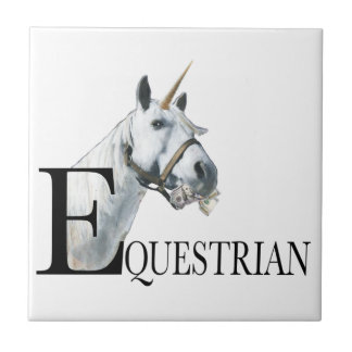 Equestrian side eye unicorn  T-Shirt Ceramic Tile