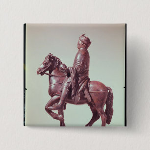 Equestrian statue of Charlemagne 15 Cm Square Badge
