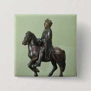 Equestrian statue of Charlemagne 2 15 Cm Square Badge