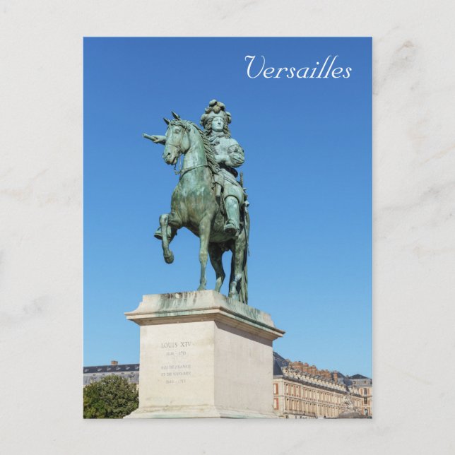 Equestrian statue of Louis XIV in Versailles Postcard (Front)