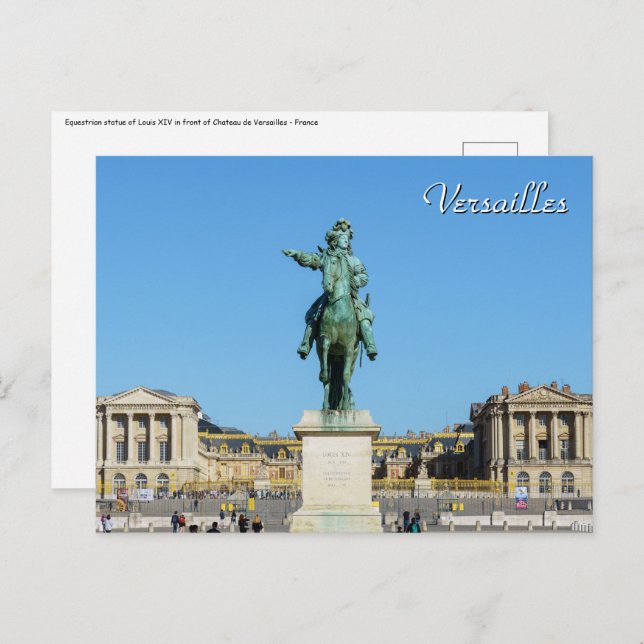 Equestrian statue of Louis XIV in Versailles Postcard (Front/Back)