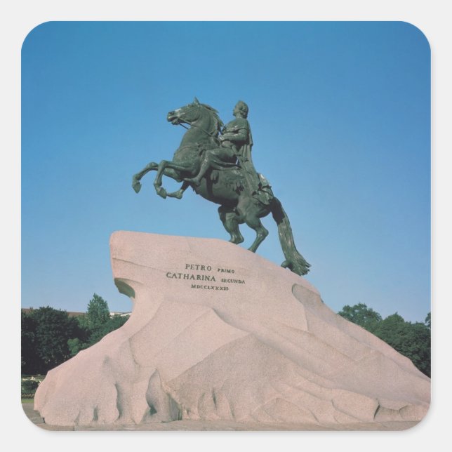 Equestrian statue of Peter I  the Great, 1782 Square Sticker (Front)