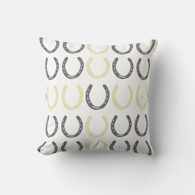 Equestrian Themed Horse Shoes Pattern Cushion (Front)