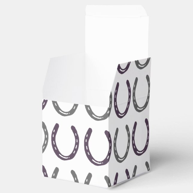 Equestrian Themed Horse Shoes Pattern Favour Box (Opened)