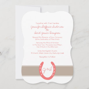 Equestrian Themed Horse Shoes Pattern Invitation
