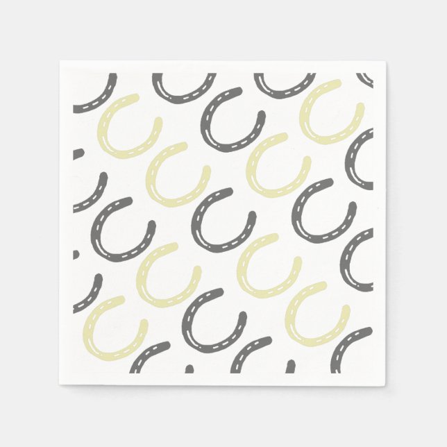 Equestrian Themed Horse Shoes Pattern Napkin (Front)