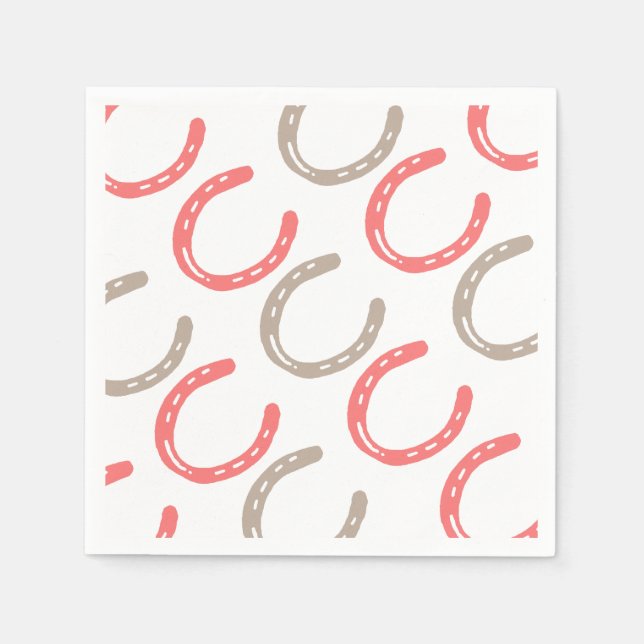 Equestrian Themed Horse Shoes Pattern Napkin (Front)