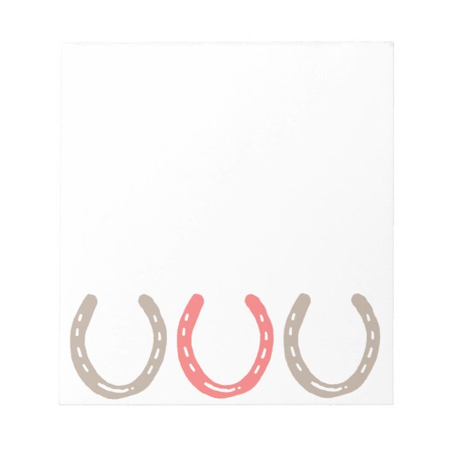 Equestrian Themed Horse Shoes Pattern Notepad (Front)