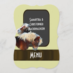 Equestrian themed wedding menu