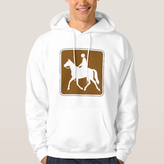 Equestrian Trail Riding Horse Silhouette Icon Hoodie (Front)