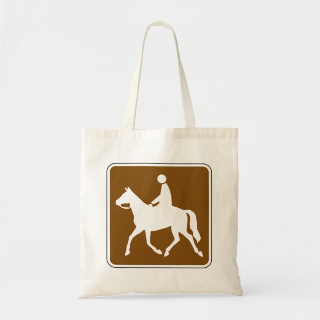 Equestrian Trail Riding Horse Silhouette Icon Tote Bag (Front)