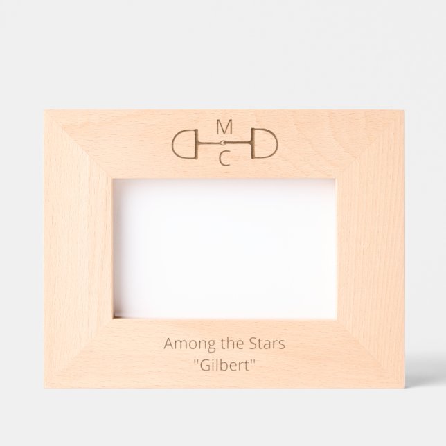 Equestrian Two Letter Snaffle Bit Monogram  Etched Frames (Front)