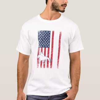 Equestrian USA American Flag Horseback Riding Hors T-Shirt