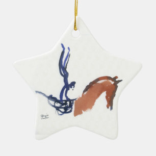 Equestrian Vaulters Ceramic Tree Decoration