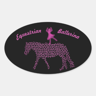 Equestrian Vaulting Ballerina Oval Sticker