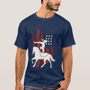 Equestrian Vaulting US Flag Horses I Vault T-Shirt