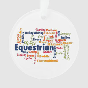 Equestrian Word Cloud Ornament