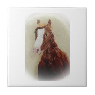 Equine Art Brown Horse Ceramic Tile