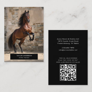 Equine Business Horse Trainer Equestrian Photo Business Card