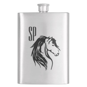 Equine Design Monogram Hip Flask
