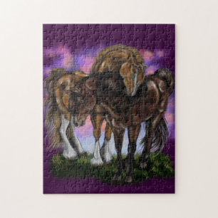 Equine Devotion~ sunset horses puzzle
