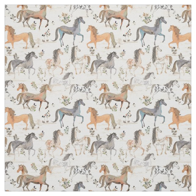 Equine Elegance: Whimsy Horse Fabric (Swatch)