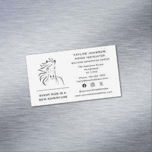 Equine Equestrian Horse Trainer Vet Social Media Magnetic Business Card