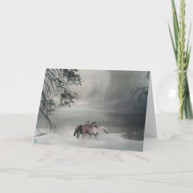 Equine Horse Christmas Card From Across the Miles (Front)