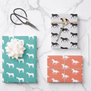 Equine Horse Custom Colour Wrapping Paper Sheet