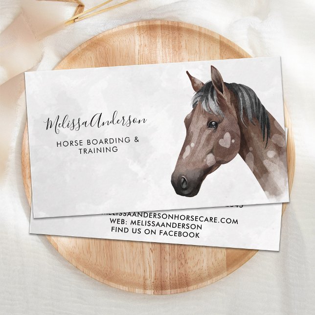 Equine Horse Personalised Equestrian Watercolor  Business Card (Creator Uploaded)