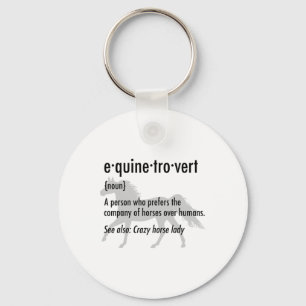 Equine Introvert Funny Horse Lover Gift Shirt Key Ring