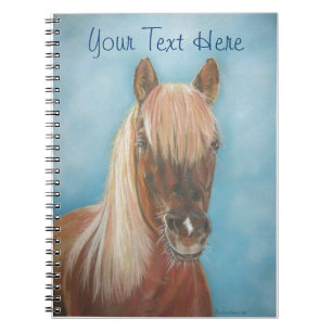 equine picture of chestnut mare blonde mane horse notebook