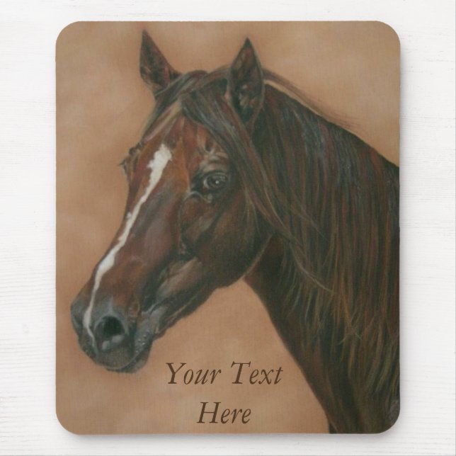 equine picture of chestnut mare brown horse mouse pad (Front)